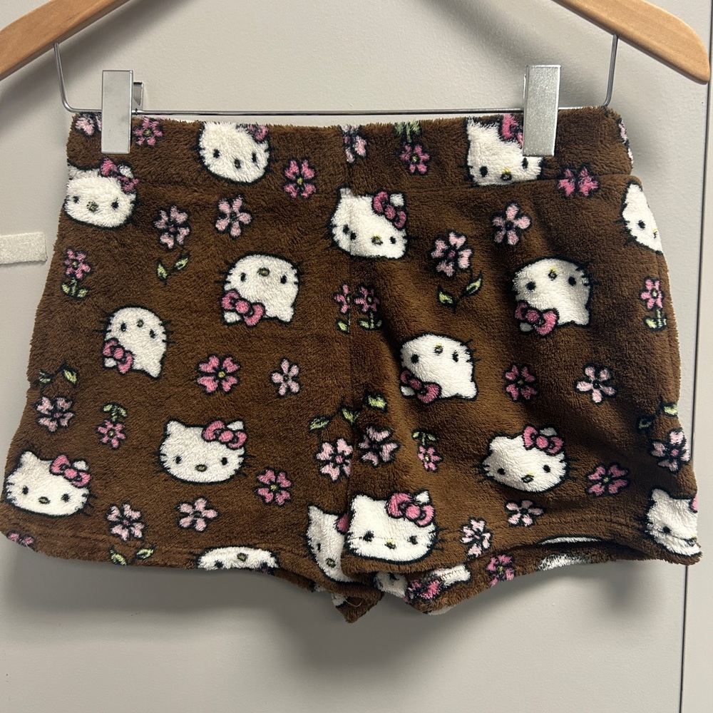 Hello Kitty Brown Fleece Pj Shorts